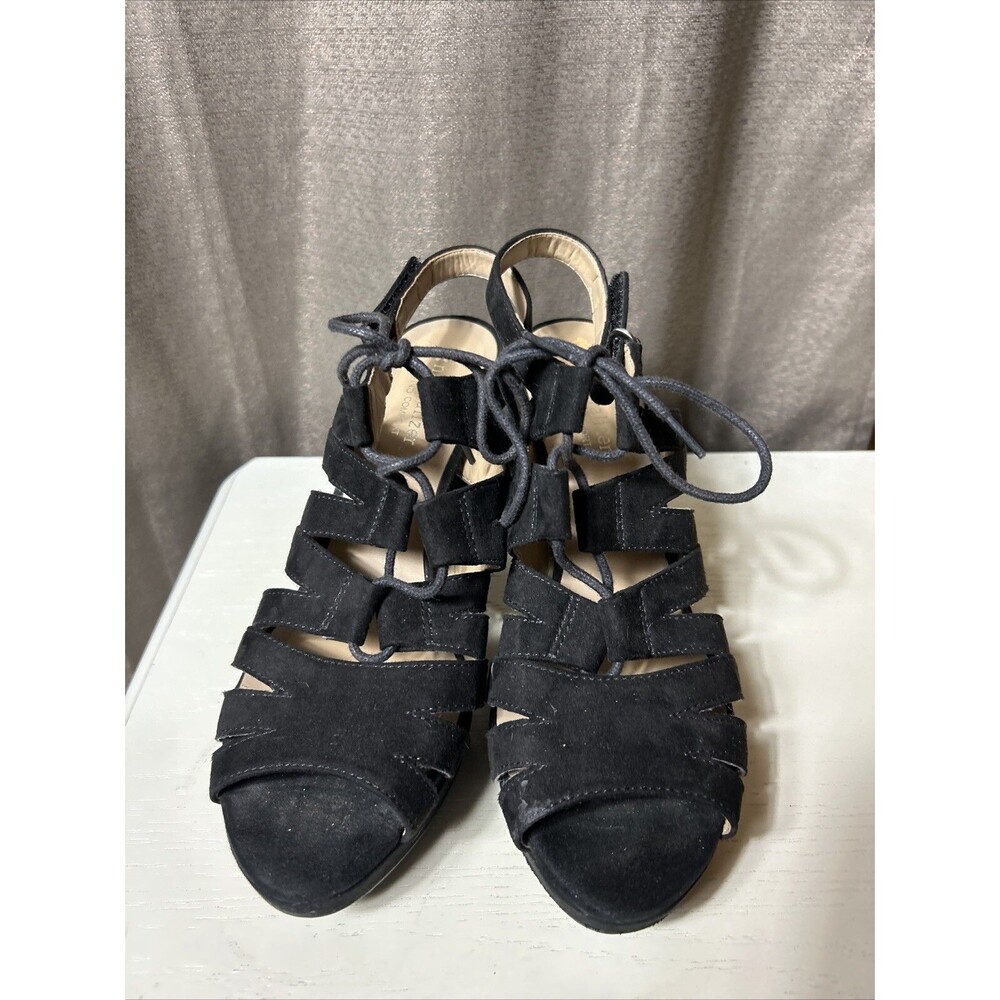 Naturalizer N5 Comfort Soles Kappa Black Heels Size 8 M Slingback Gladiator